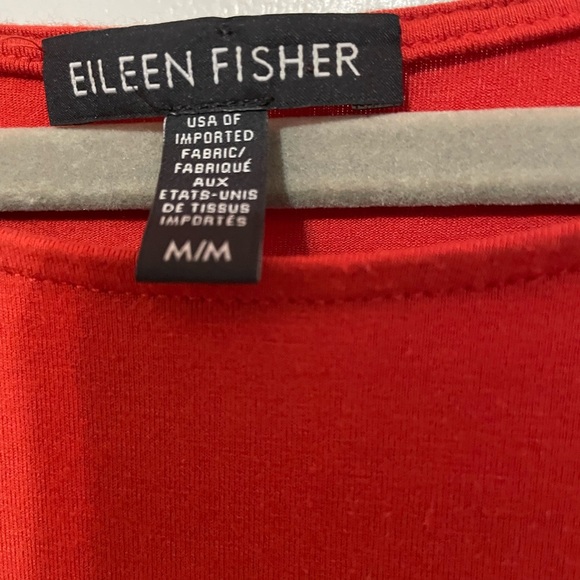 Eileen Fisher Asymmetrical long sleeve Jersey knit stretch burnt orange tunic M - Picture 3 of 7